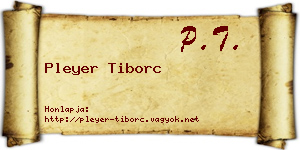 Pleyer Tiborc névjegykártya